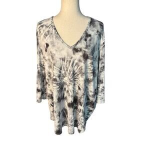 JORDAN TAYLOR Women’s Size Large Tie Dye Coverup SWIM Top V-neck Soft